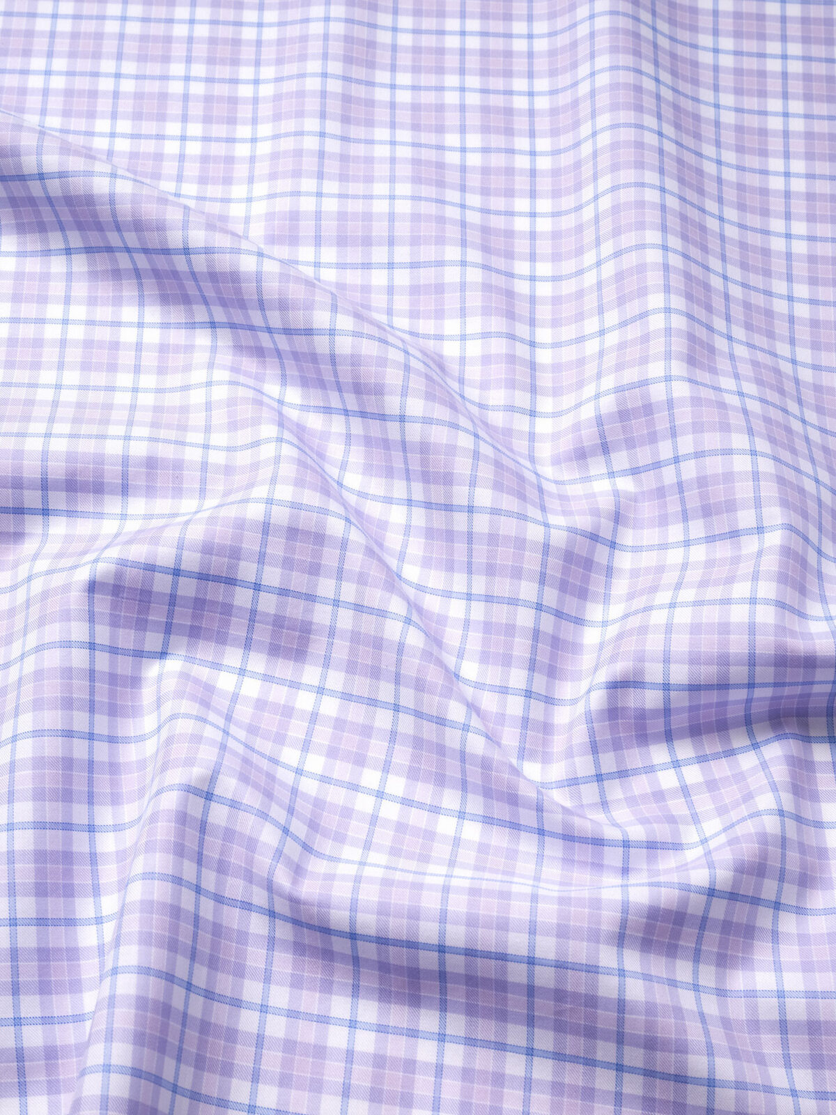 Varick Lavender and Light Blue Multicheck Twill Shirts by Proper Cloth