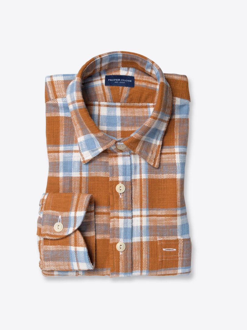 Jackson Washed Rust and Blue Country Plaid 