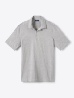 The Franklin Linen Blend Polo in Grey