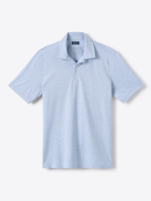 Shop Monterey Light Blue Cotton and Linen Blend Knit Pique