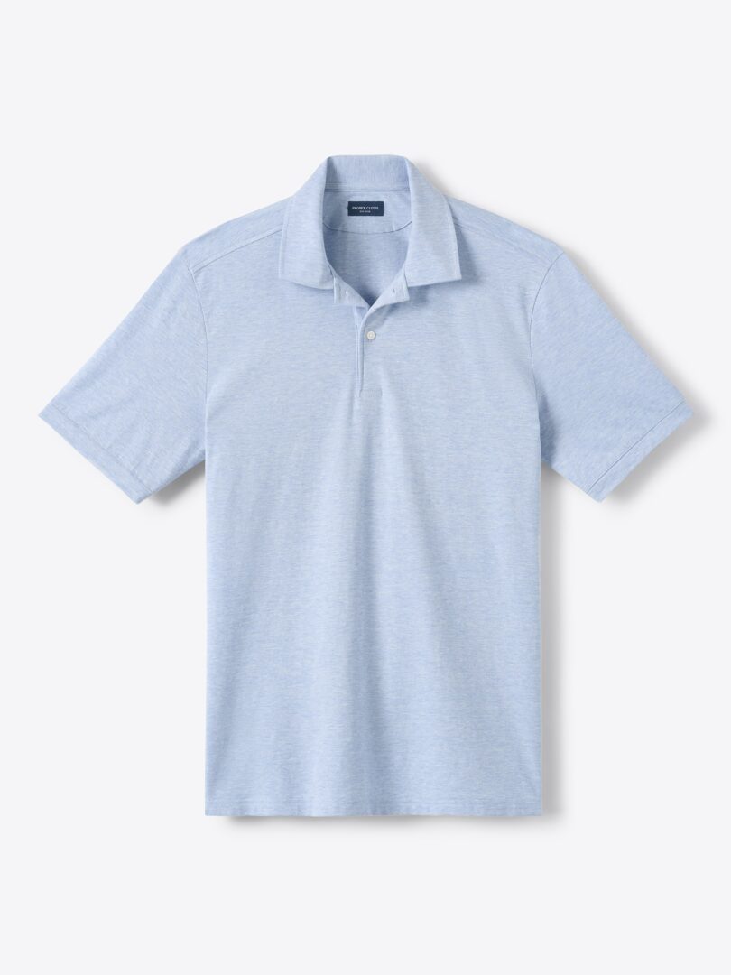 Monterey Light Blue Cotton and Linen Blend Knit Pique 