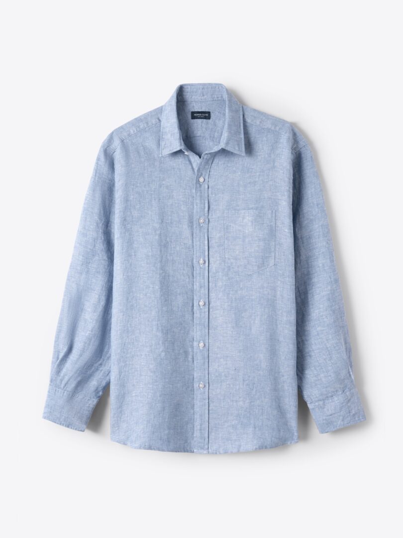 Washed Light Blue Linen Shirts by Proper Cloth