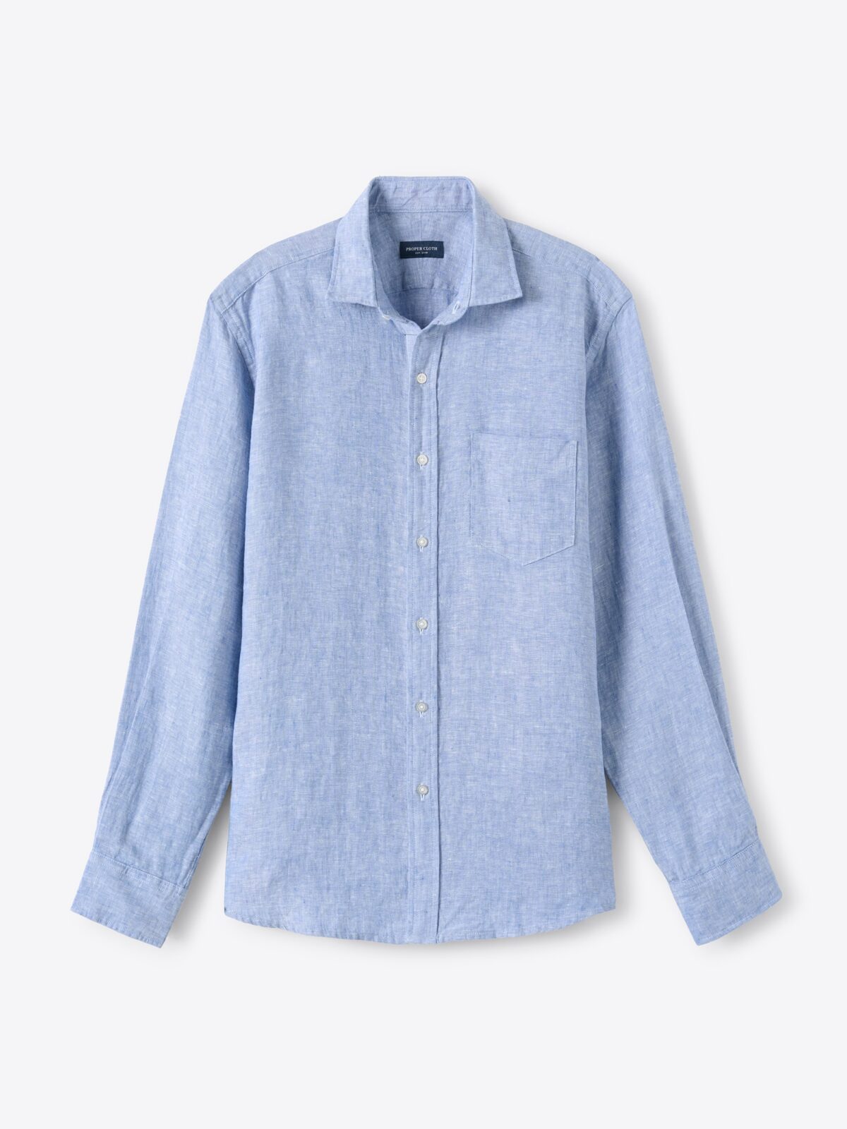 The Washed Linen Shirt in Blue Chambray
