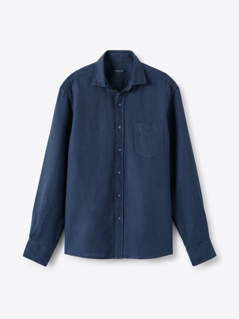 Navy Washed Linen 