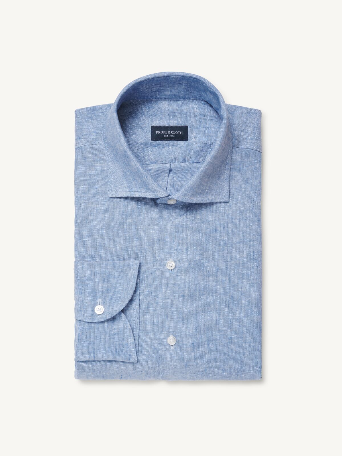 The Washed Linen Dress Shirt in Blue Chambray