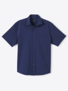 The Short Sleeve Portuguese Seersucker Shirt in Navy