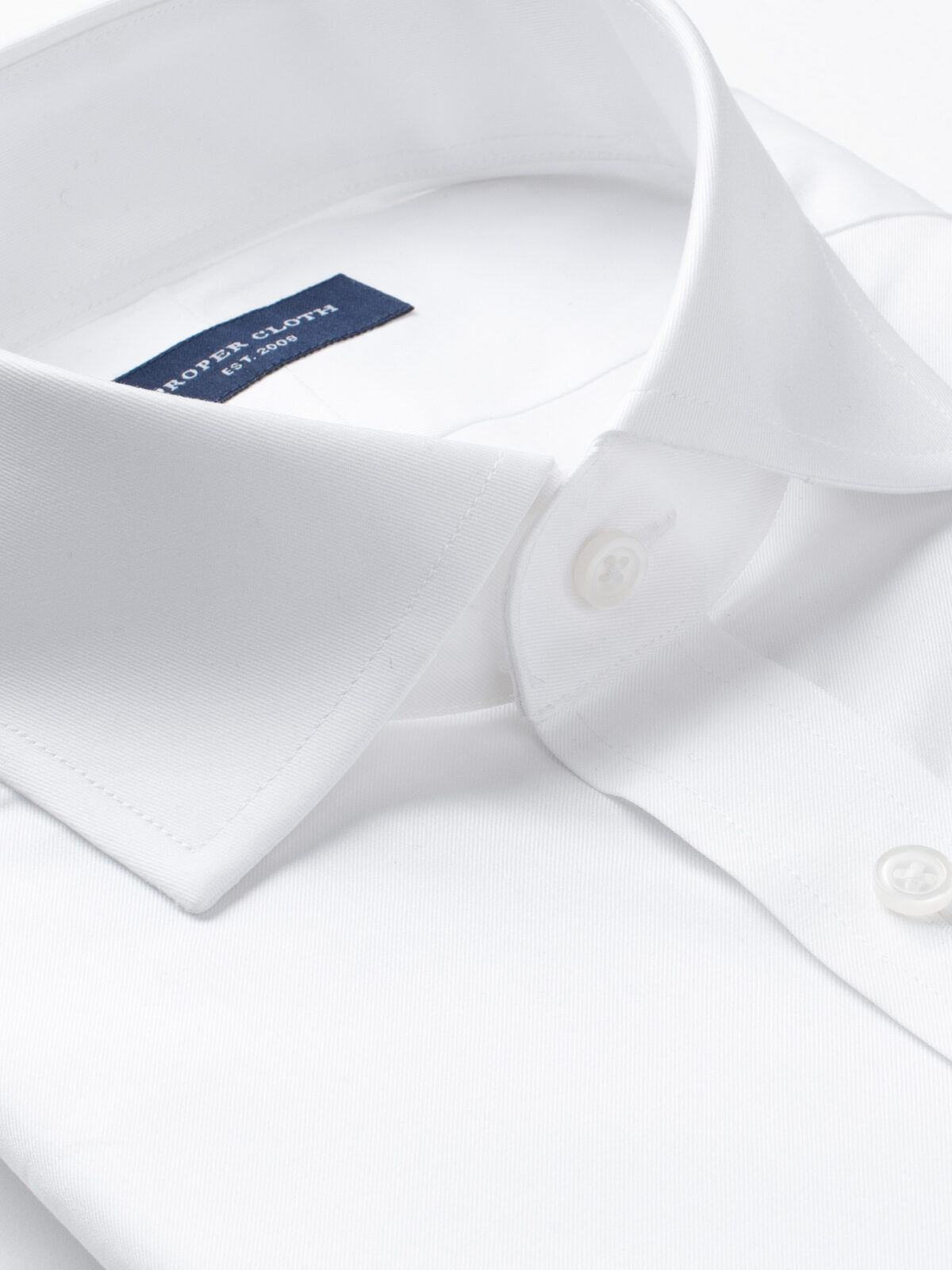 Greenwich White Twill Custom Made Shirt Shirt by Proper Cloth