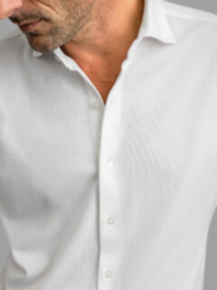 The Performance Knit Pique Dress Shirt in White