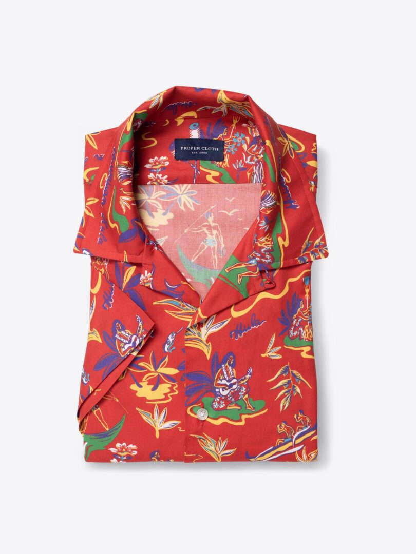 Albiate Red and Yellow Aloha Print 