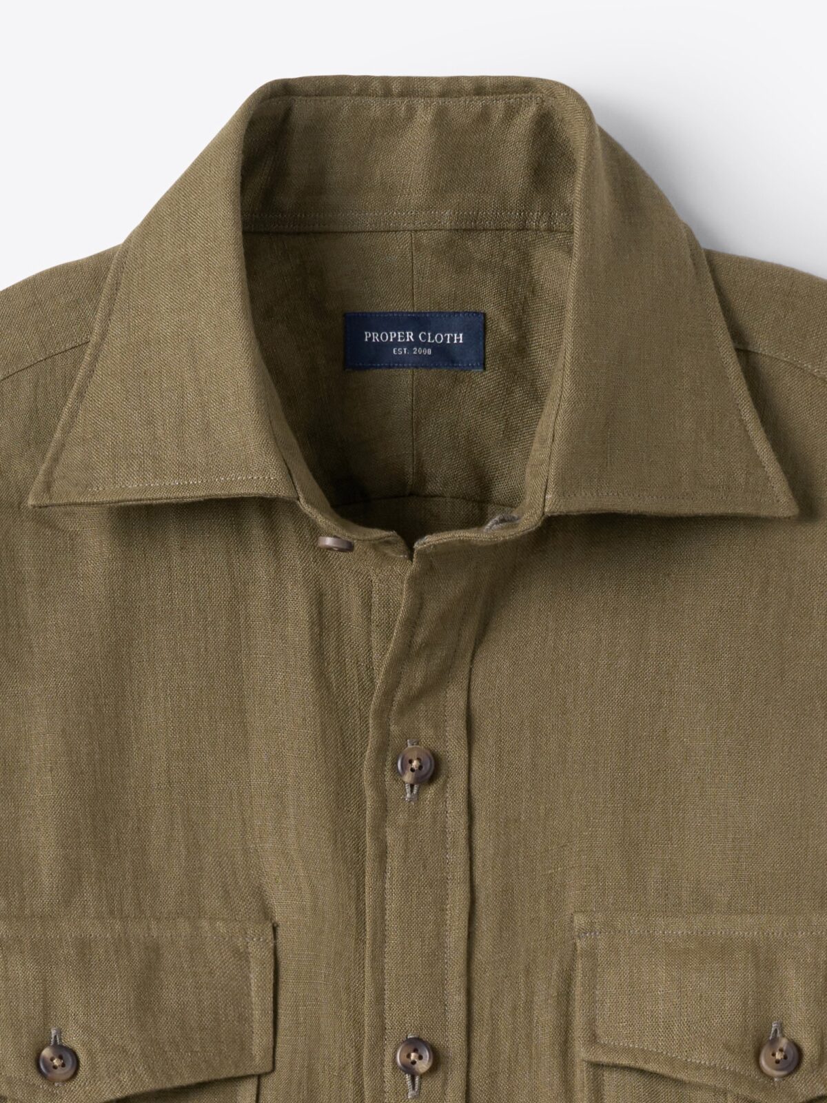 美品 BAIRD McNUTT リネン 半袖シャツ オーバーサイズ カーキ The Irish Linen Western Shirt in Olive