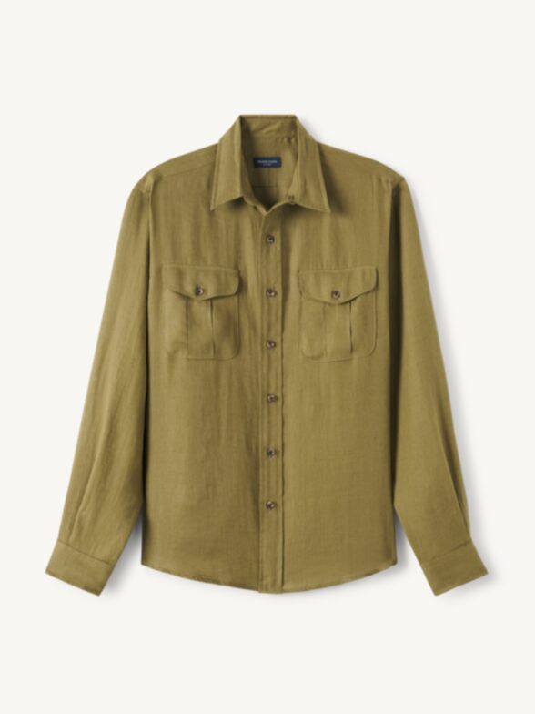 Baird McNutt Olive Irish Linen Field Shirt