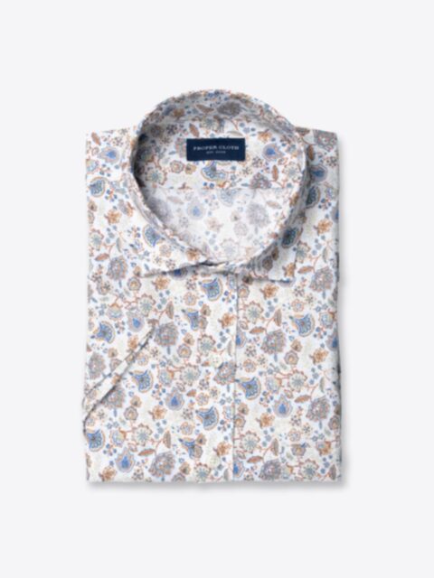 Shop Beige Floral Print Linen