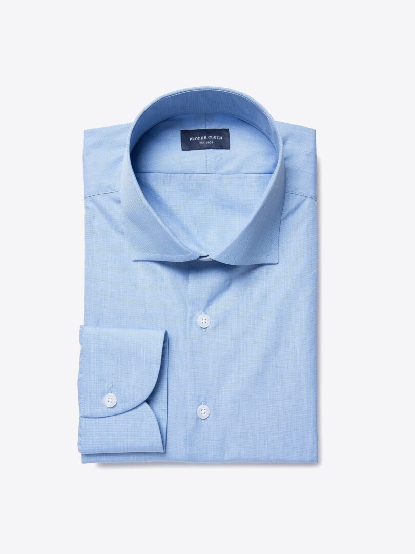 Blue 100s End-on-End Custom Made Shirt 