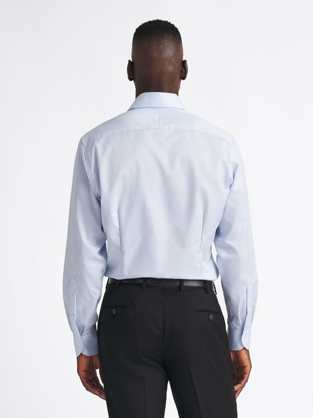 The Greenwich Twill Shirt in Light Blue Micro Stripe