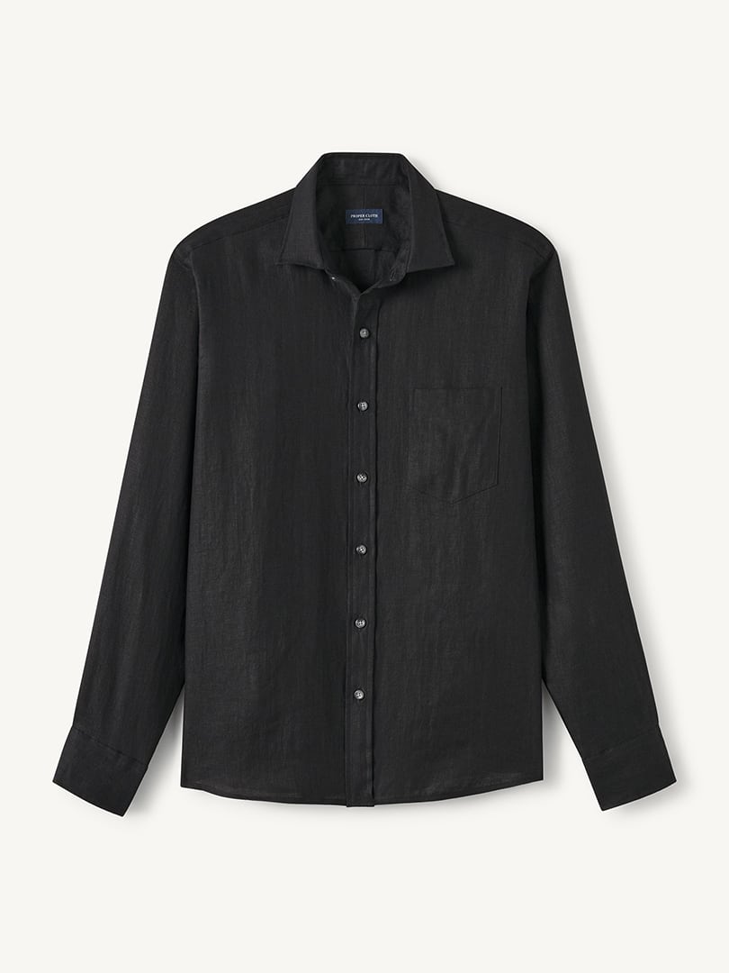 chinese dress ladies Barry Wang Black Shirt Dress Patchwork Long Sleeve Collared Shirt Men –  Barry. Wang main image 0