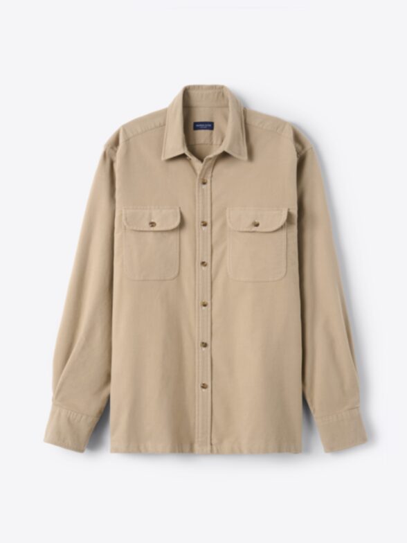 Thumb Photo of Progetto Beige Cotton Blend Stretch Chamois