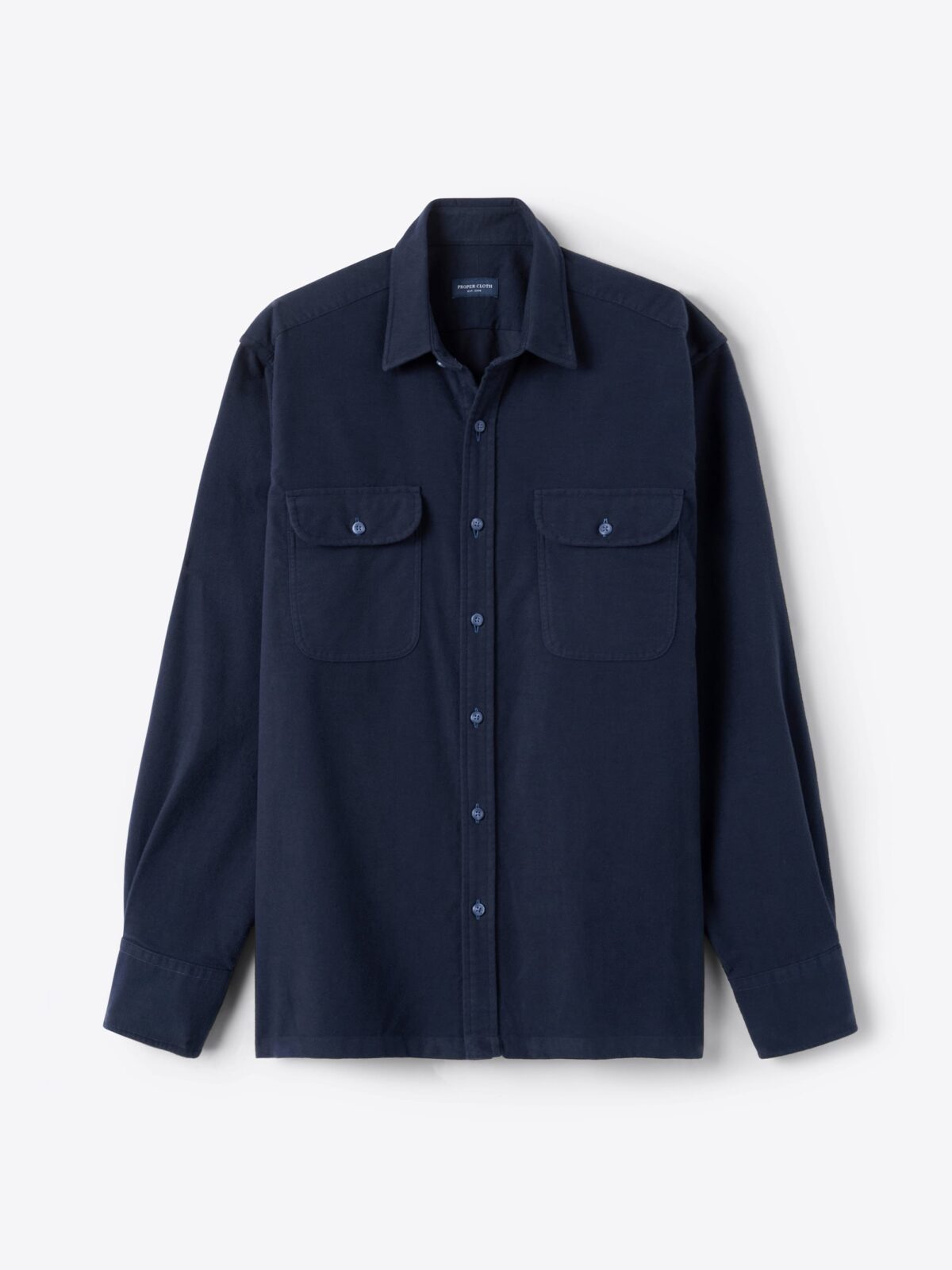The Stretch Chamois Overshirt in Navy