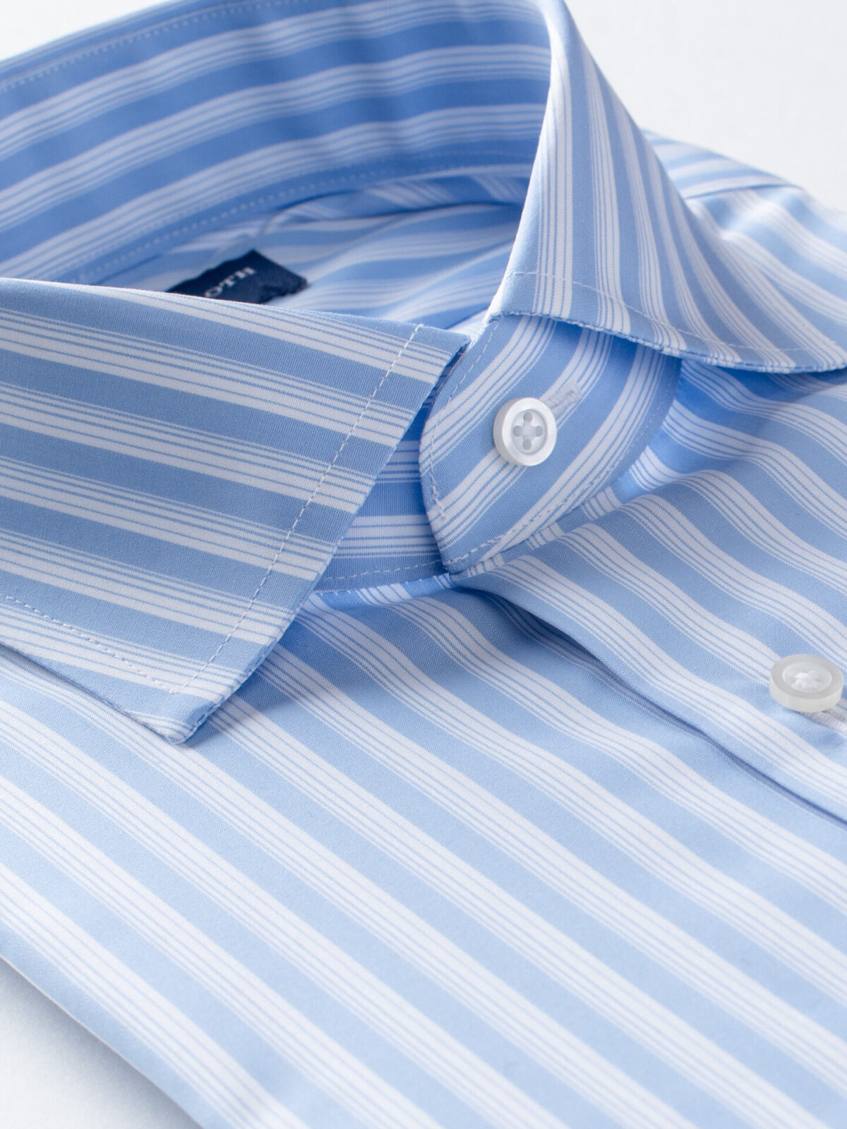 Stanton 120s Light Blue Wide Stripe Custom Dress Shirt Shirt by Proper Cloth