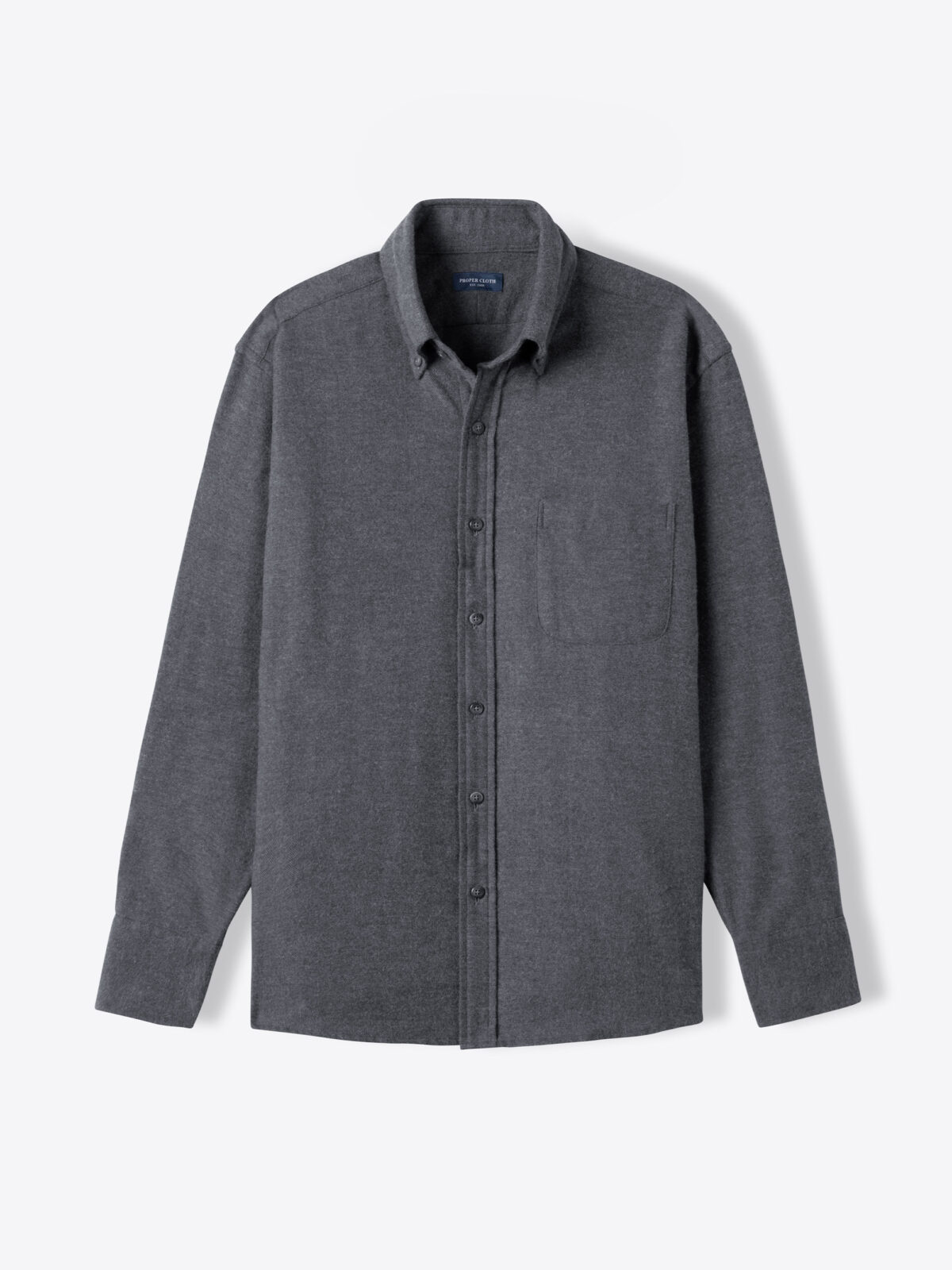 Canclini Charcoal Herringbone Beacon Flannel Shirt by Proper Cloth