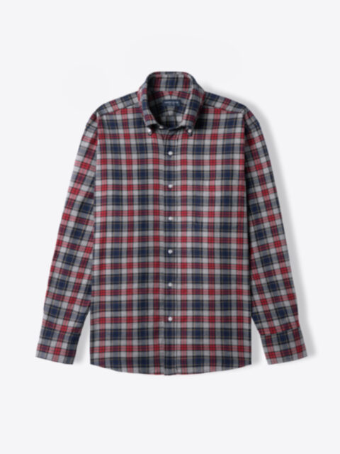 Plaid Flannel Shirt Red Button Down Flannel Shirt Jacket With Curved Hem Plaid  Shirt Jacket With Front Pocket -  Norway