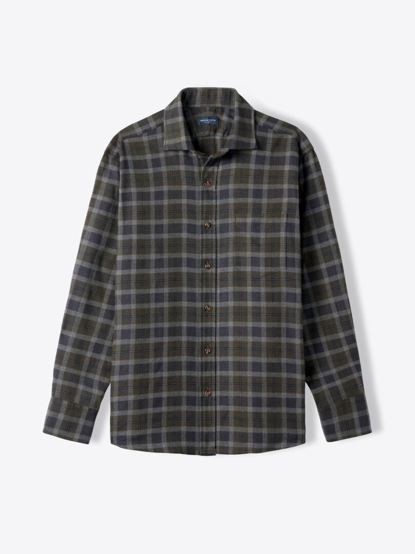 Canclini Pine and Charcoal Plaid Beacon Flannel 
