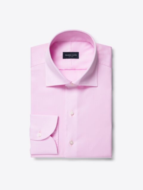 Thomas Mason Violet End-on-End Check Fitted Dress Shirt