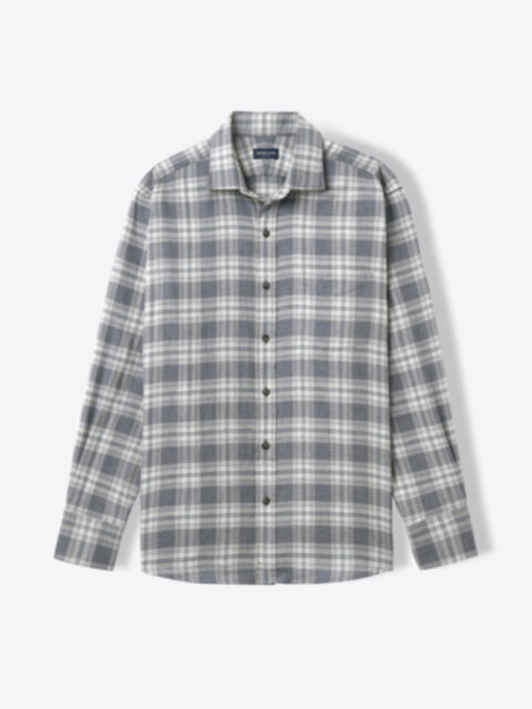 Shop Satoyama Charcoal and Sky Plaid Flannel