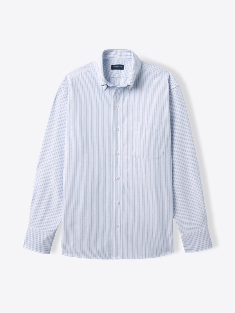 Clark Blue Multi Stripe Oxford Cloth Button Down Product Image