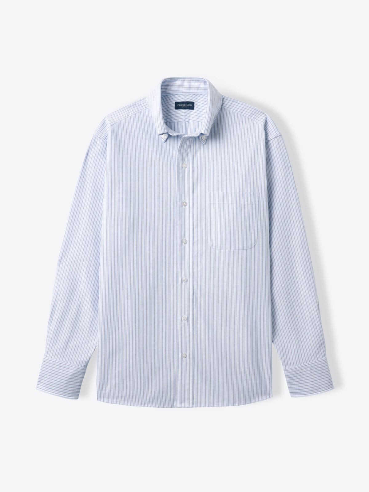 Blue Multi Stripe Oxford Cloth Shirt by Proper Cloth