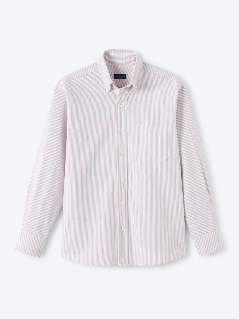 Clark Navy and Red Multi Stripe Oxford Cloth Button Down Product Image