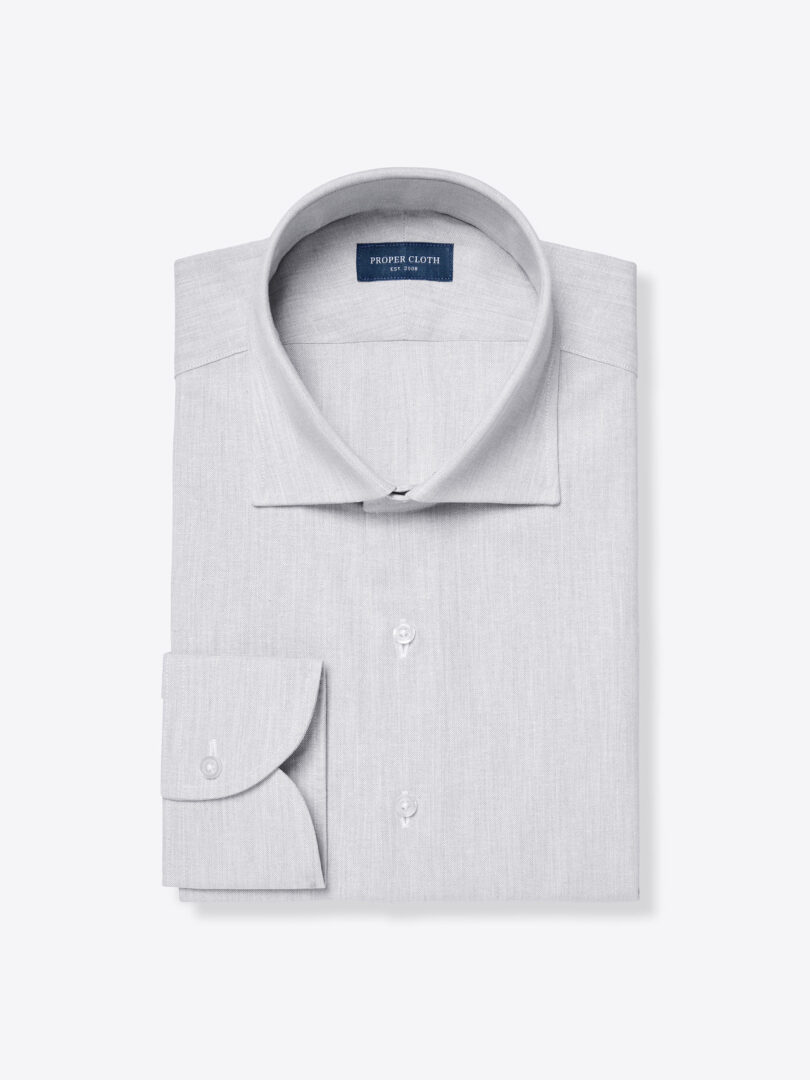 Canclini Light Grey Recycled Cotton Chambray 