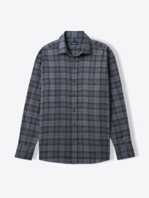 Shop Satoyama Charcoal and Slate Plaid Flannel