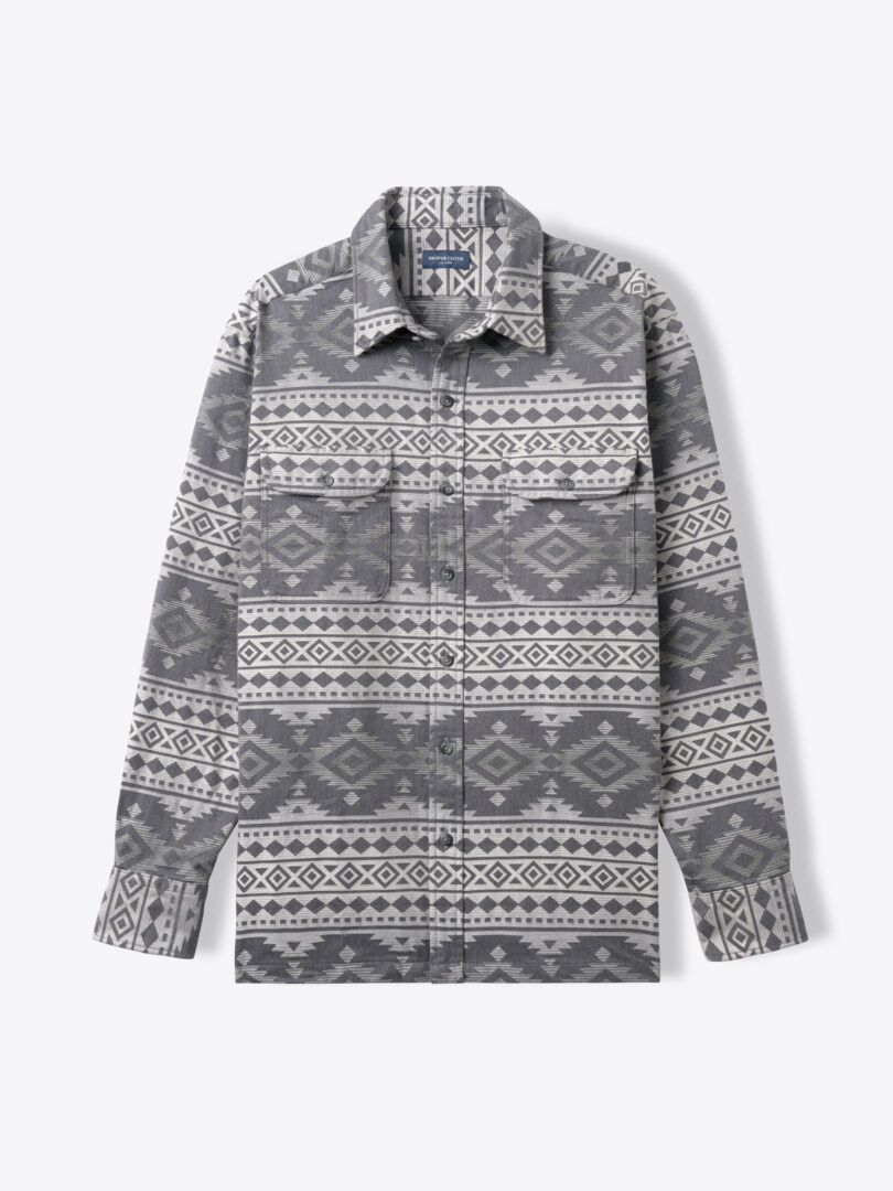 Canclini Grey Melange Southwest Jacquard 