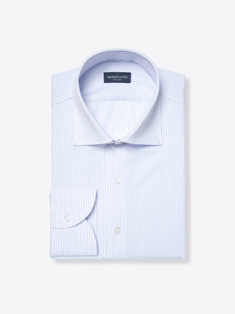 Genoa Blue Wide Pin Stripe 