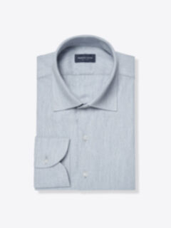 The Ludlow Brushed Twill Dress Shirt in Light Blue Melange