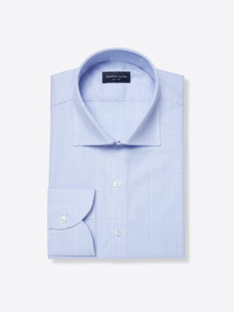 Shop Thomas Mason Light Blue Glen Plaid Royal Oxford