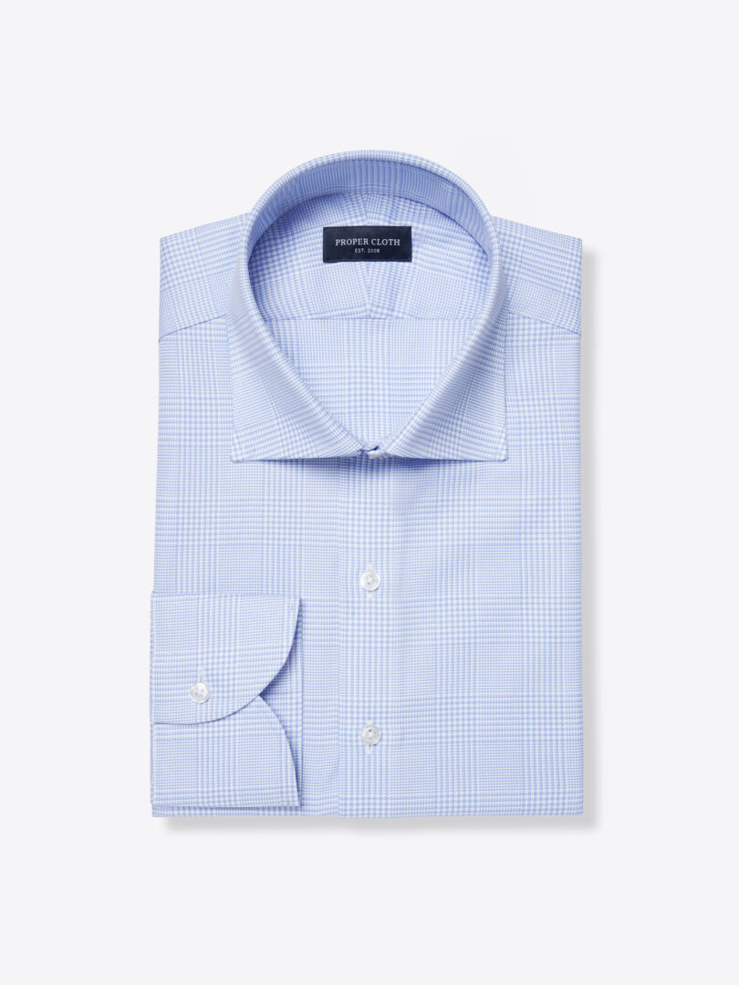 Thumb Photo of Thomas Mason Light Blue Glen Plaid Royal Oxford