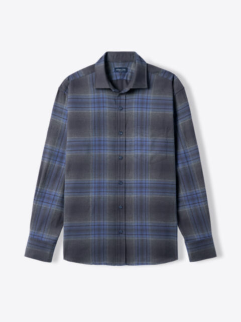 Shop Porto Portuguese Slate and Grey Ombre Plaid Flannel
