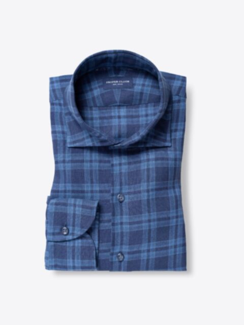 Shop Redondo Navy Plaid Linen