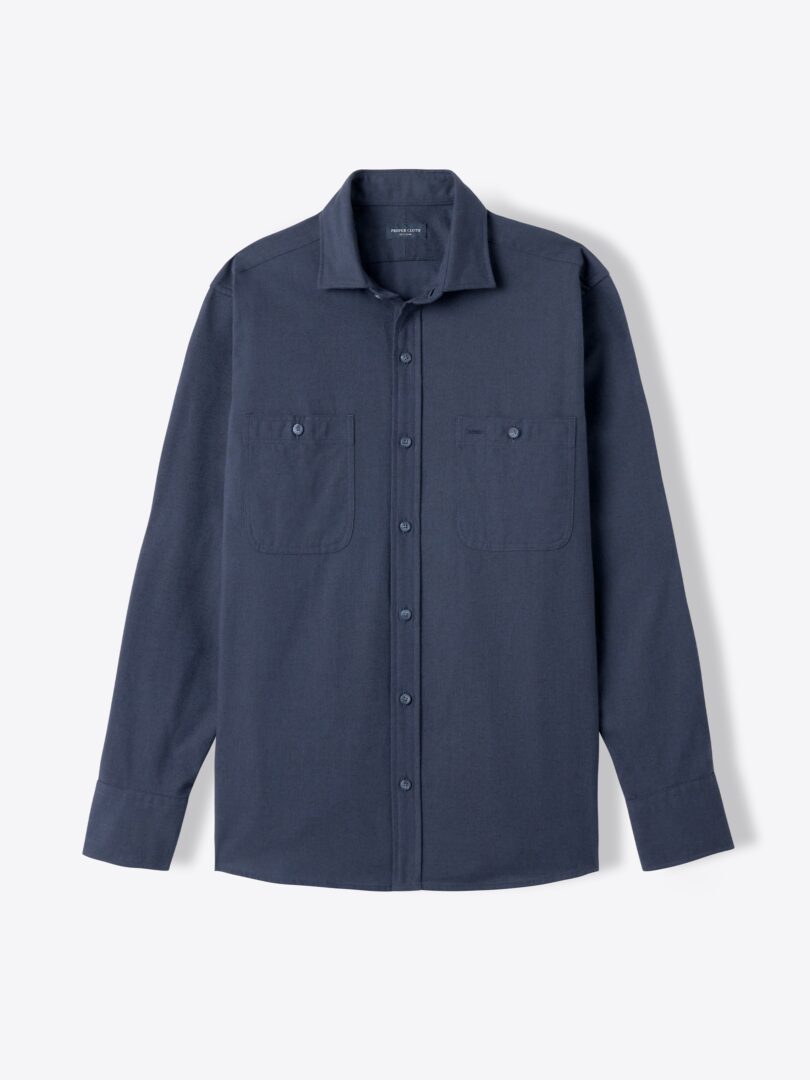 Portuguese Navy Brushed Chambray 