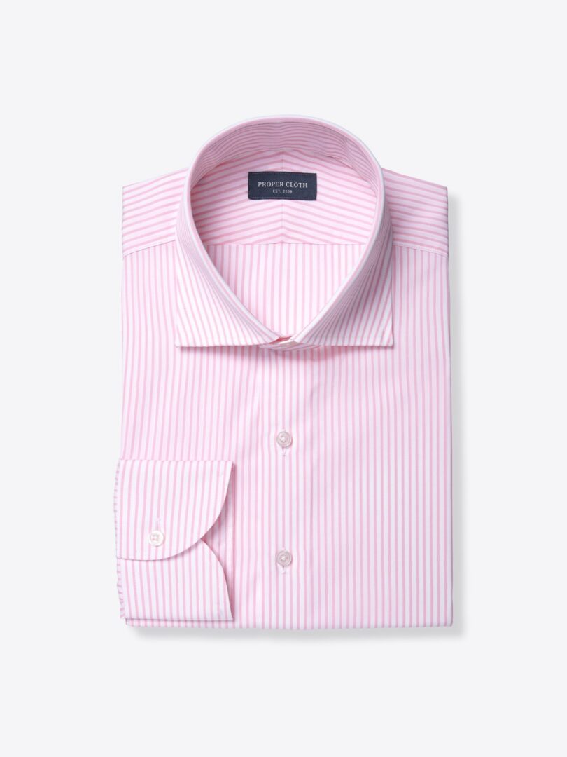 Stanton 120s Pink Stripe Custom Dress Shirt 