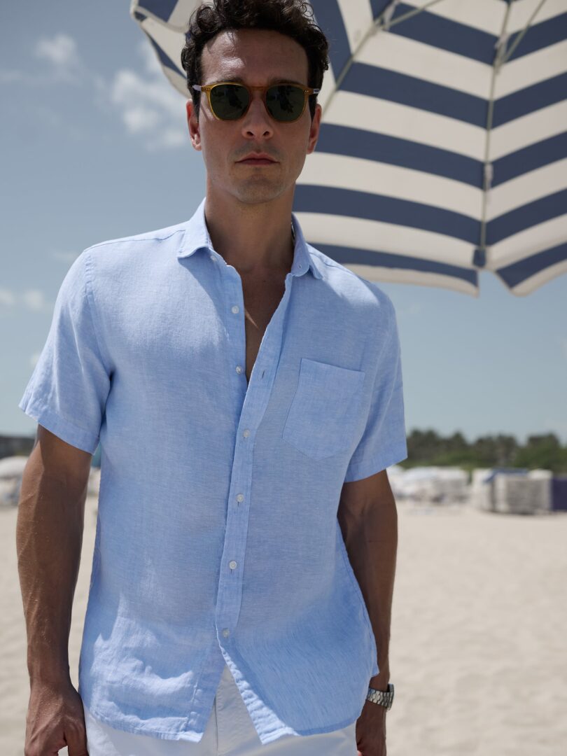 The Washed Linen Short Sleeve Shirt Detail