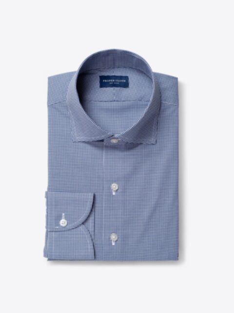 Shop Waverly Navy 120s Micro Gingham