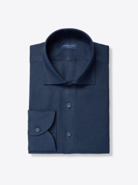 Shop Baird McNutt Navy Irish Linen