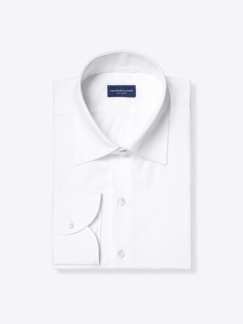 Thomas Mason White 3-Ply Regal Twill Fitted Dress Shirt Shirt by Proper  Cloth