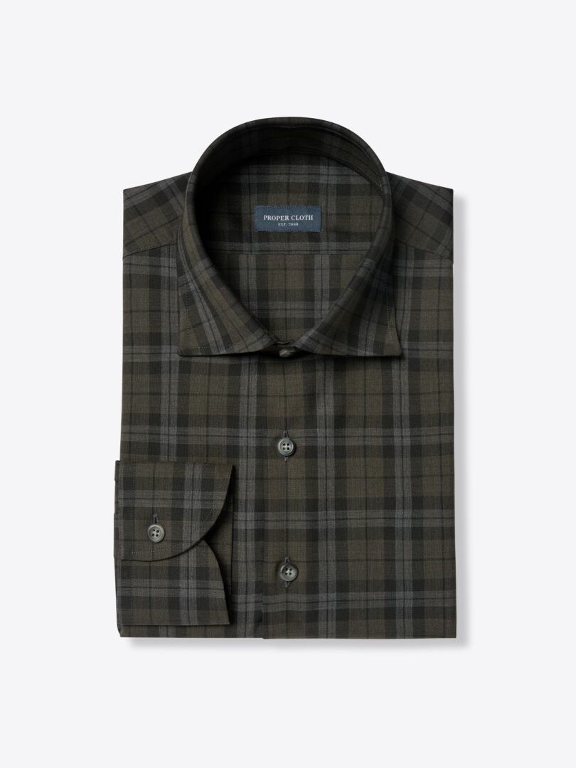 Reda Green and Grey Plaid Merino Wool 