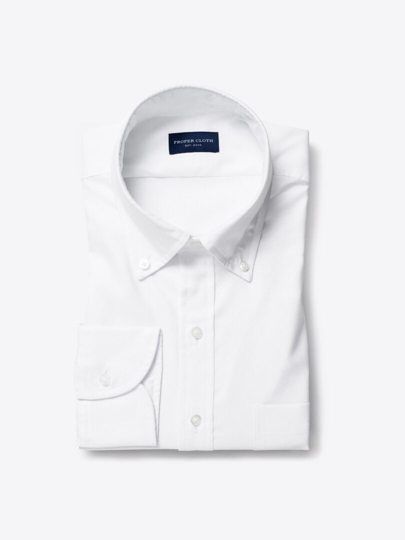White Summer Oxford Men's Dress Shirt 