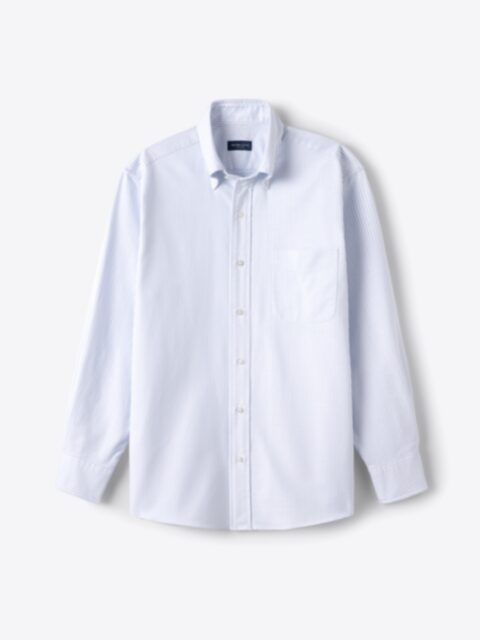 Shop Japanese Light Blue Pencil Stripe Sea Island Oxford