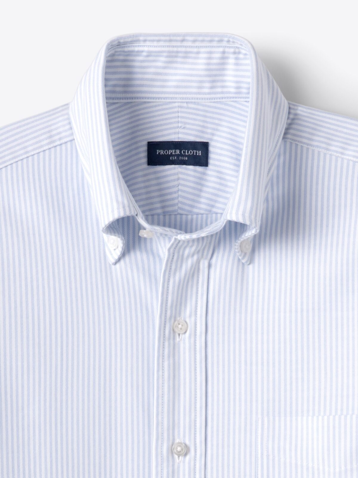 The Sea Island Oxford Cloth Button Down in Light Blue Pencil Stripe