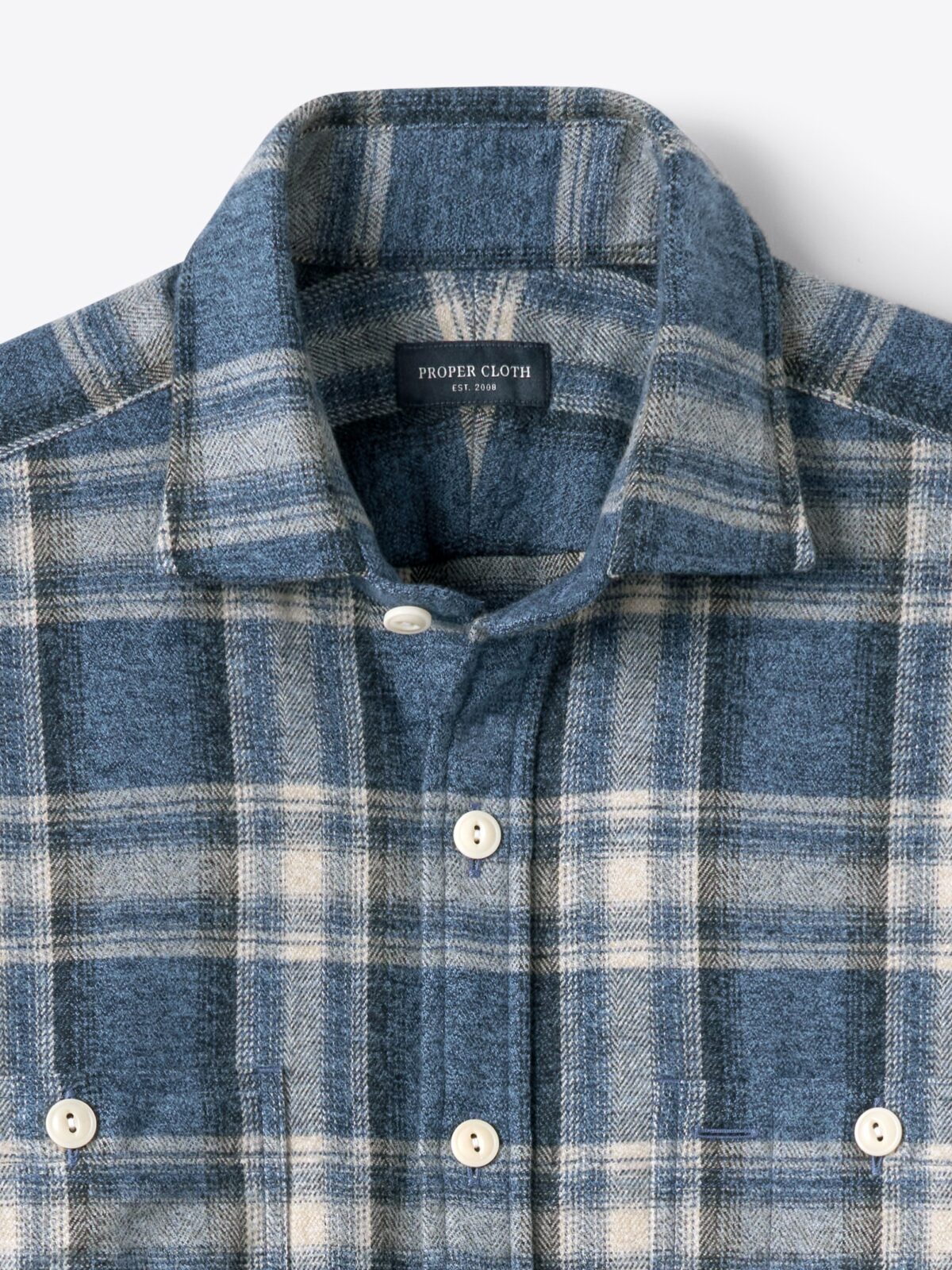 The Onburu Flannel Shirt in Blue Large Ombre